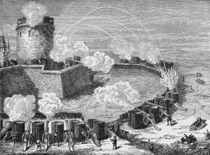 Assedio di un castello fortificato nel XVI secolo da French School