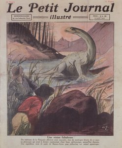 Avvistamento di un Plesiosauro in Patagonia, illustrazione di copertina di Le Petit Journal, 9 aprile 1922 da French School