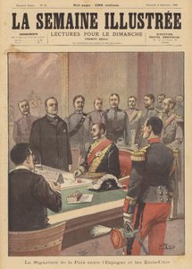 Firma di un Protocollo di Pace che pone fine alle ostilità nella guerra ispano-americana, Washington DC, 12 agosto 1898 da French School