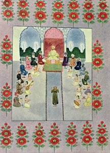 Sinbad il Marinaio che riceve Sinbad il Facchino, illustrazione per Sinbad il Marinaio, da Le Mille e una Notte, 1895 da French School
