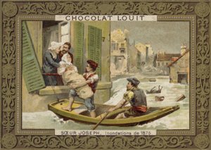 Suor Joseph che aiuta a salvare persone durante le inondazioni del 1875 da French School