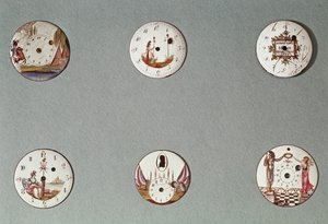 Sei orologi da tasca decorati con simboli rivoluzionari (metallo e smalto) da French School