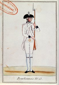 Soldato del Reggimento de Bourbonnois, c.1780 da French School