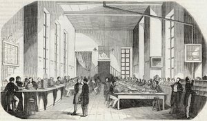 Smistamento delle lettere di Parigi - Incisione in "Tableau-de-Paris" di Edmond Texier 1852