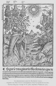 Filosofo spagnolo e terziario francescano Ramon Llull in contemplazione, dirigendo tutte le facoltà della sua anima a Dio