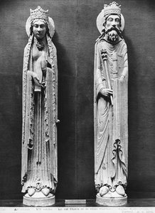 Santa Clotilde e Clodoveo I, dalla chiesa di Notre-Dame di Corbeil (calco in gesso) da French School