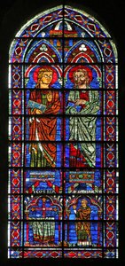 San Cosma e San Damiano; donatore sacerdote Geoffrey da French School