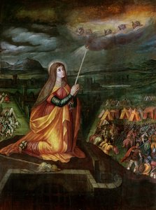 Santa Genoveffa prega per evitare l