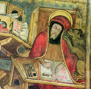San Marco che scrive il suo vangelo (dettaglio)