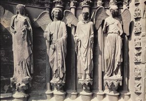 San Nicasio con angeli, figure del portale ovest da French School