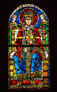 Vetrata. Imperatore in maestà, fine XII secolo da French School