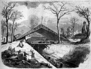 Stato dei lavori della ghiacciaia del Bois de Boulogne, Parigi da French School