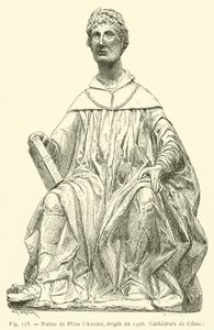 Statua di Plinio il Vecchio, eretta nel 1498, Cattedrale di Como da French School