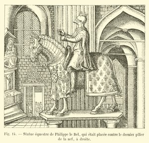 Statua equestre di Filippo il Bello, che era posta contro l