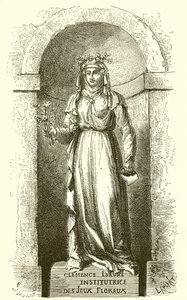 Statua di Clemence Isaure nella sala dei Jeux Floraux a Tolosa