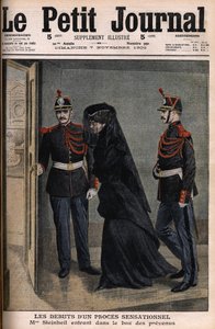 Caso Steinheil: Marguerite Steinheil (1869-1954) entra nel banco degli imputati - Le Petit Journal, 7 novembre da French School