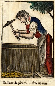 Scalpellino; Serie sui mestieri, immagine di Epinal del XIX secolo