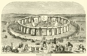 Stonehenge, restaurato (incisione) da French School