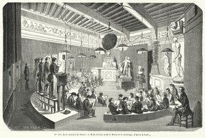 Studenti in una classe in una scuola gratuita di disegno, Francia da French School