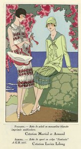 Abito da sole e abito sportivo, da Art-Gout-Beaute, pub.1924 (stampa pochoir)
