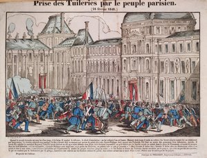 Presa delle Tuileries dal Popolo Parigino, 24 febbraio 1848 da French School