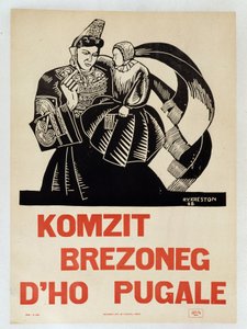 Parla bretone ai tuoi figli - Poster di propaganda in bretone che incoraggia i bretoni a preservare la loro lingua regionale