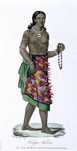 Donna tatuata di Tonga-Tabou - in 