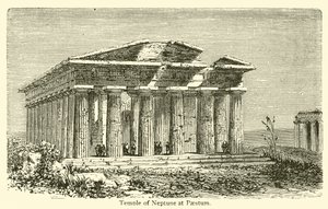 Tempio di Nettuno a Paestum da French School