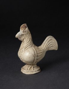 Figura in terracotta di un gallo da French School