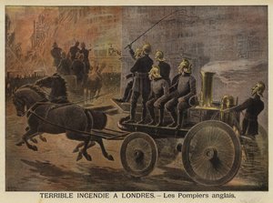 Terribile incendio a Londra, 1897 da French School