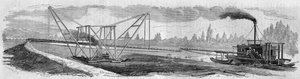 Prova di una draga destinata allo scavo del Canale di Suez. Francia da French School