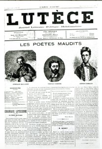 I poeti maledetti, copertina del giornale Lutece, 1884 da French School