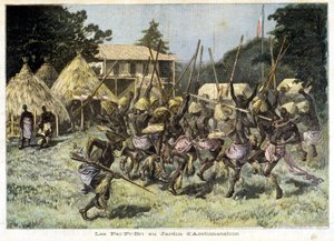Gli africani Pai-Pi-Bri al Giardino di Acclimatazione - in "Le Petit Journal" del 05/08/1893 (incisione) da French School