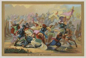 La Battaglia di Poitiers, Francia, 732 da French School
