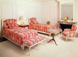 La camera da letto del generale Charles De Gaulle (1890-1970) e sua moglie nel Grand Trianon