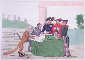 La capitolazione, caricatura di Charles Maurice de Talleyrand-Perigord (1754-1838) 30 marzo 1814