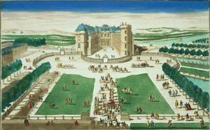 Il Castello di Rambouillet, inciso da Antoine Aveline da French School