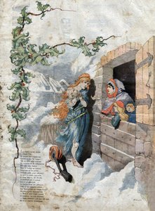 La cicala e la formica. Favole di Jean de La Fontaine (1621-95). Illustrazione di Michelet SC. fine XIX secolo da French School