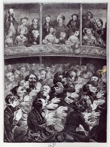 La claque in azione, c.1830-40 da French School