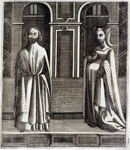 Il conte di Poitiers e Tolosa Alfonso (1220-1271) e sua moglie Giovanna (figlia di Raimondo VII) (1220-1271) - in "Histoire des comtes de Toulouse" di Guillaume de Catel, Tolosa da French School
