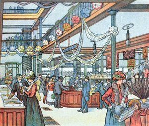 Il grande magazzino, illustrazione da Cours Schweiter, c.1900 da French School