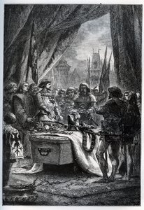 Il governatore inglese di Chateauneuf de Randon si arrese e venne a deporre le chiavi della piazza sulla bara di Bertrand du Guesclin (1320-1380), il 13 luglio 1380 davanti al quale la città era assediata da French School