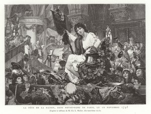 La Festa della Ragione a Notre Dame de Paris, 10 novembre 1793 da French School