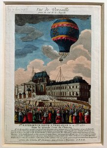 Il primo esperimento di volo in mongolfiera al Castello di Versailles, 19 settembre 1783 da French School