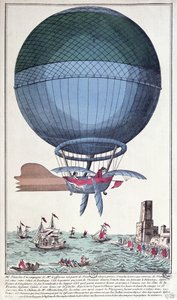 La prima traversata aerea del Canale della Manica di Jean Pierre Francois Blanchard e John Jeffries, 1785 da French School