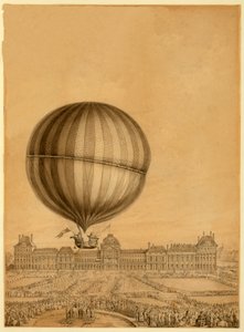 Il primo volo in mongolfiera con equipaggio, 1 dicembre 1783, c.1783 da French School