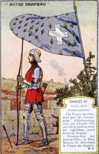 La bandiera degli Arcieri Franchi di Carlo VII da French School