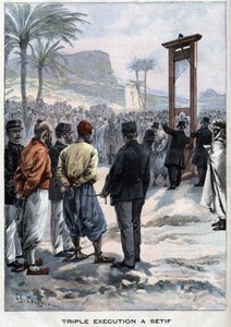La ghigliottina francese tre ribelli a Setif in Algeria - in "Le Petit Parisien" da French School