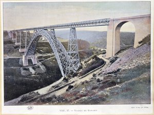 Il Viadotto di Garabit, costruito 1882-84, stampato da Gillot