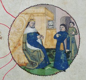 La genealogia di Carlo V e Carlo VI, dettaglio di Carlo VI da French School